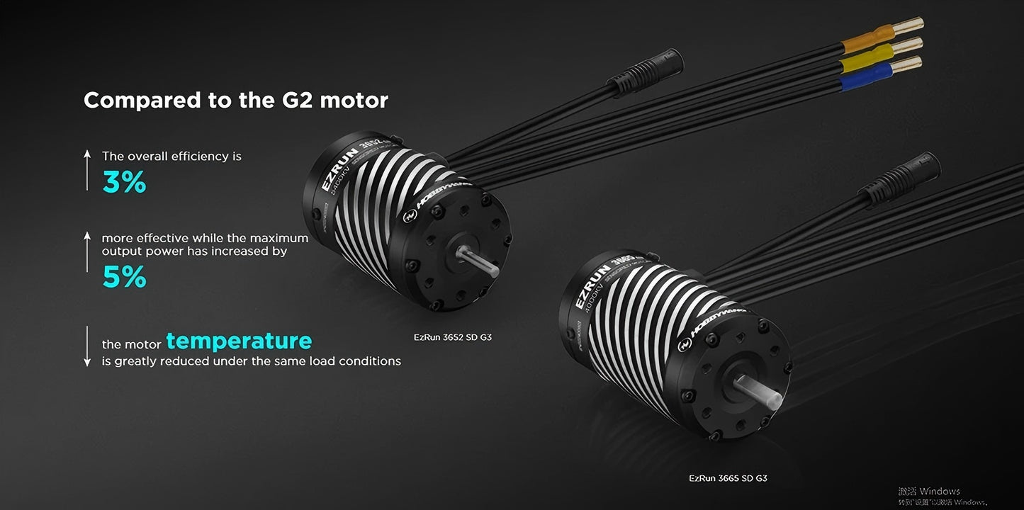 Hobbywing EZRUN 3652SD G3 3300/4100/5400KV Sensored Brushless Motors with MAX10 G2 80A ESC Combo for 1/10 1/8 RC Car Buggy Model