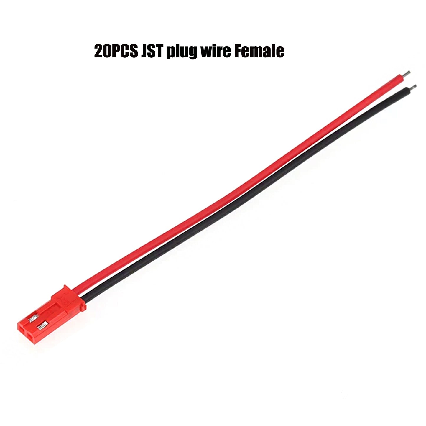 10Pairs 100mm 2 Pin JST Plug Connector Male+Female Plug Connector Cable Wire  Suitable for LED Light Strip Remote Control Toy Battery