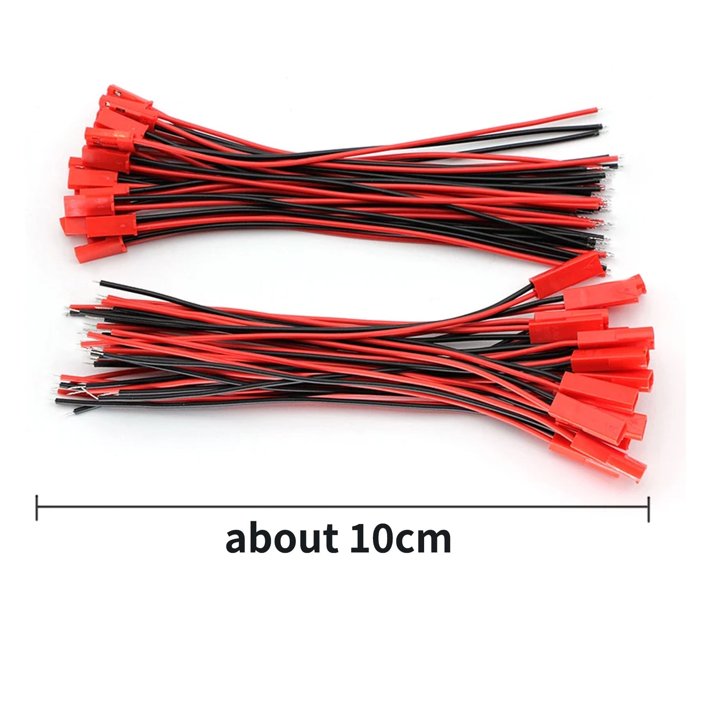 10Pairs 100mm 2 Pin JST Plug Connector Male+Female Plug Connector Cable Wire  Suitable for LED Light Strip Remote Control Toy Battery