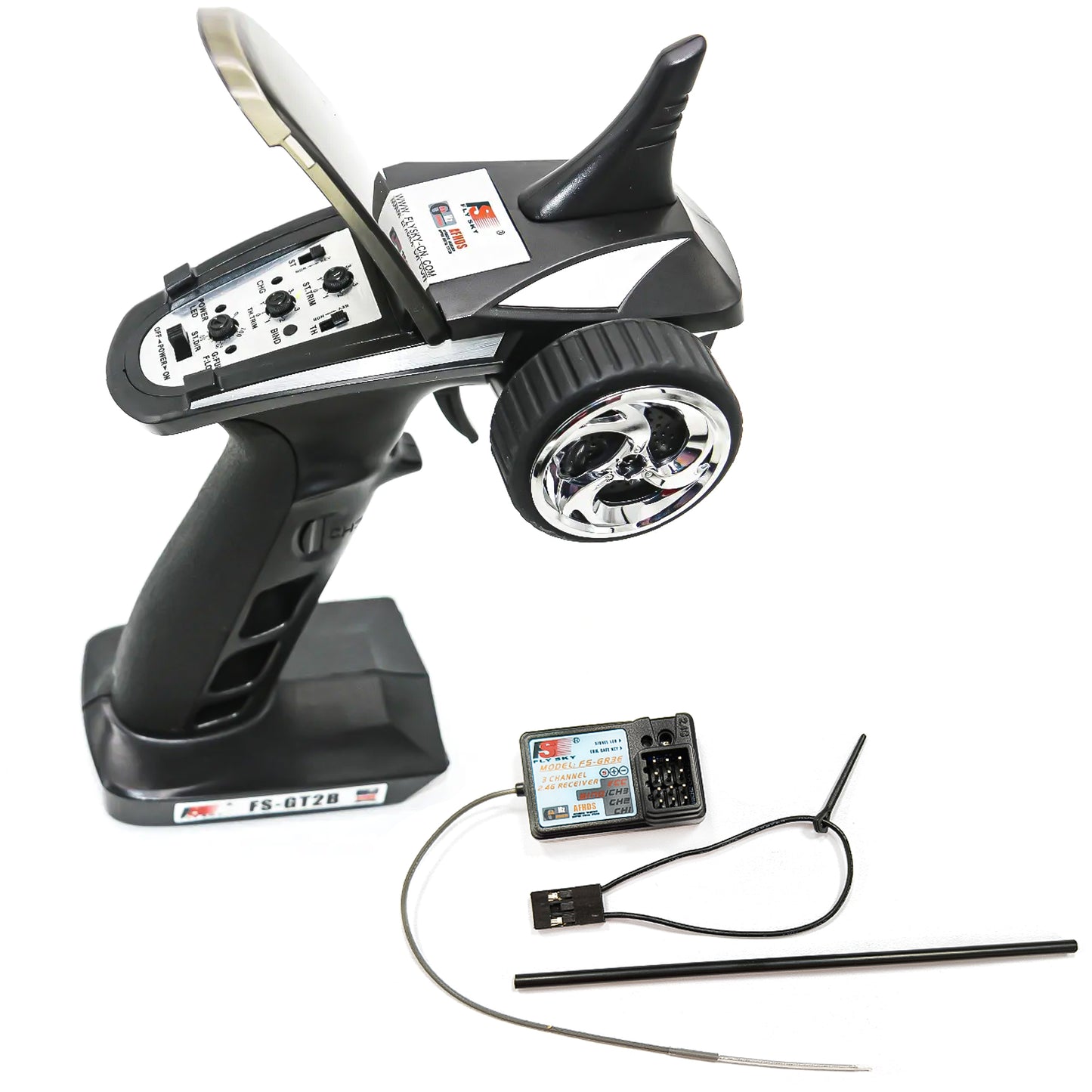 FLYSKY FS-GT2B GT2B 2.4G 3CH Radio Transmitter with GR3E Receiver 3.7V Battery USB Cable for RC Car Boat Toys RC Parts
