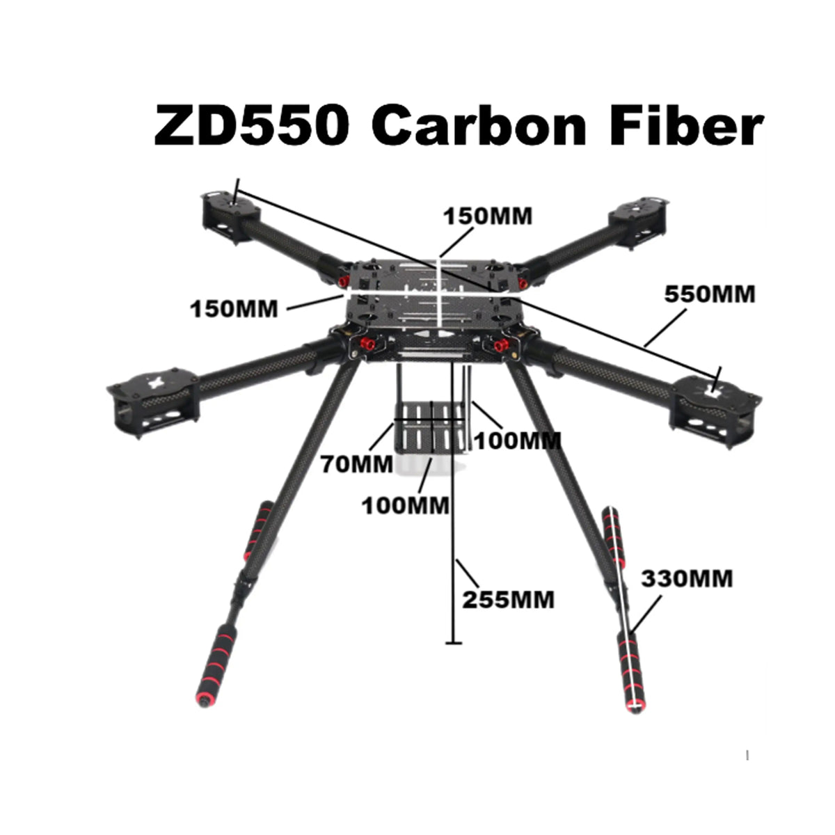 Four axis ZD550 ZD680 / Hexacopter ZD850 Full Carbon Fiber Folding Aerial airplane Rack with Landing Gear for FPV DIY Aircraft