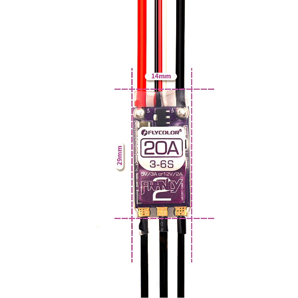 FLYCOLOR Francy 2 Brushless ESC 20A 30A 40A 50A BLHELI-32 BL32 3-6S Speed Controller 5V/3A 12V/2A For RC Plane Airplane