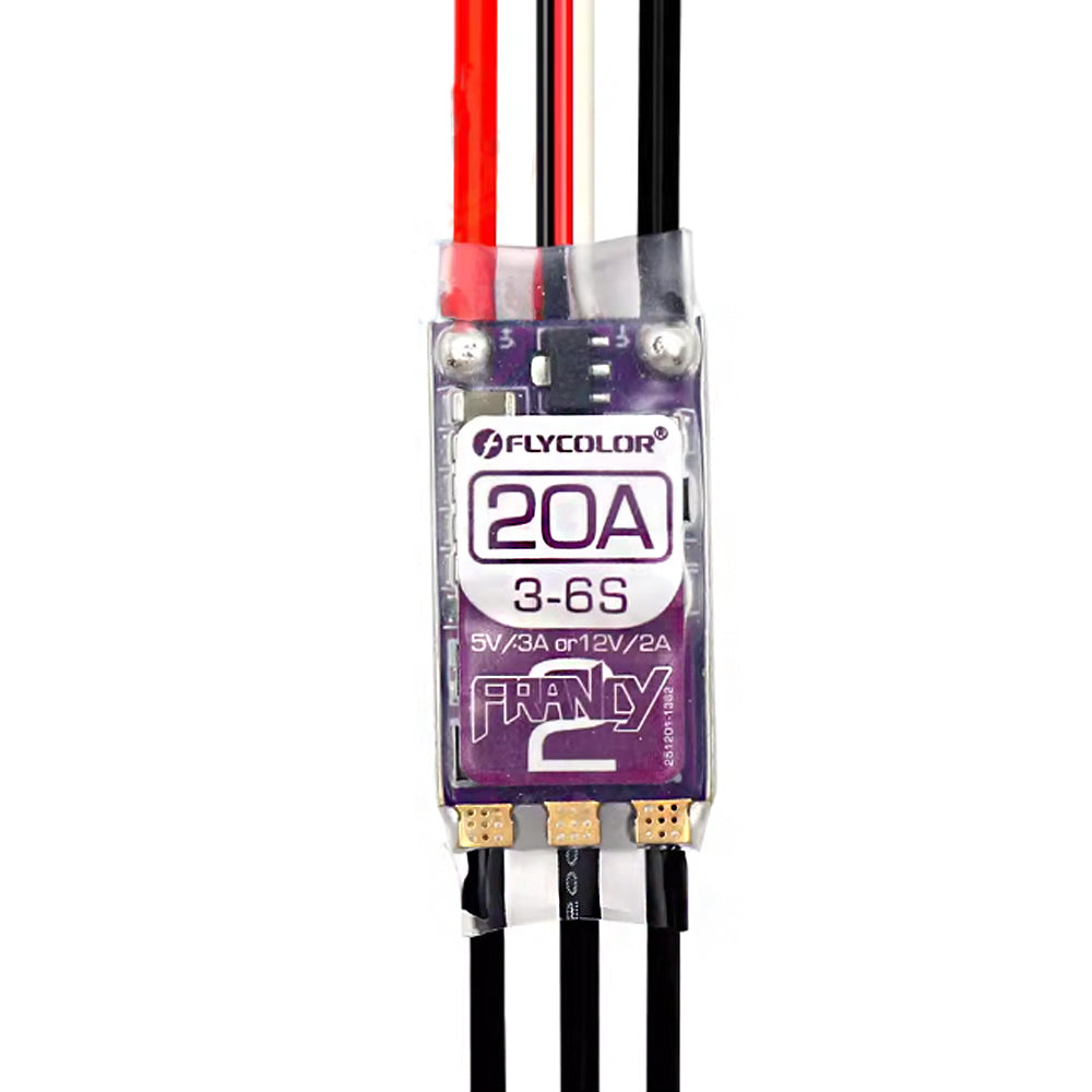 FLYCOLOR Francy 2 Brushless ESC 20A 30A 40A 50A BLHELI-32 BL32 3-6S Speed Controller 5V/3A 12V/2A For RC Plane Airplane