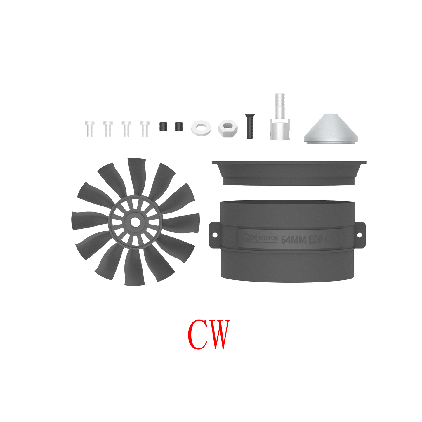 QX-MOTOR 30MM 50MM 64MM 70MM 80MM 90MM EDF no motor 6/12 Blades Ducted Fan For Remote Control Toy Parts