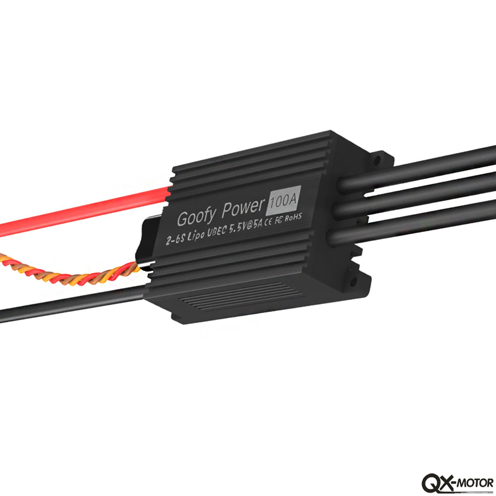 QX-MOTOR brushless speed regulator 100A ESC, high flying power supply with built-in UBEC, suitable for EDF/drone toys/remote control toys