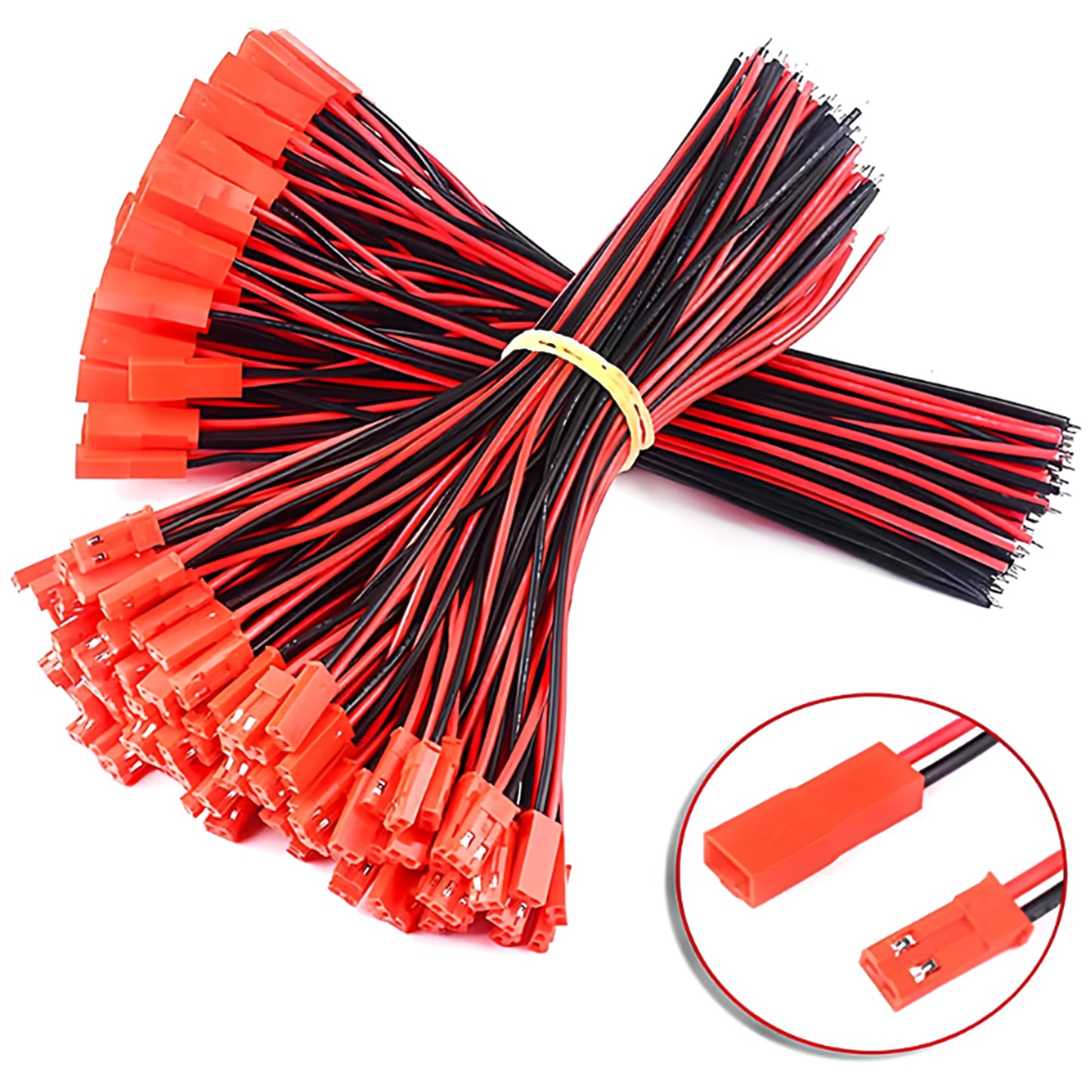 10Pairs 100mm 2 Pin JST Plug Connector Male+Female Plug Connector Cable Wire  Suitable for LED Light Strip Remote Control Toy Battery