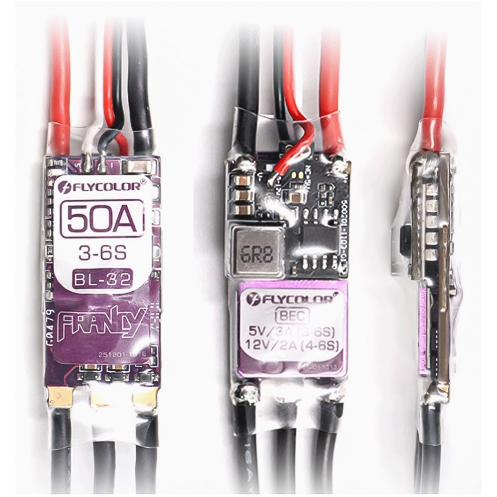 FLYCOLOR Francy 2 Brushless ESC 20A 30A 40A 50A BLHELI-32 BL32 3-6S Speed Controller 5V/3A 12V/2A For RC Plane Airplane