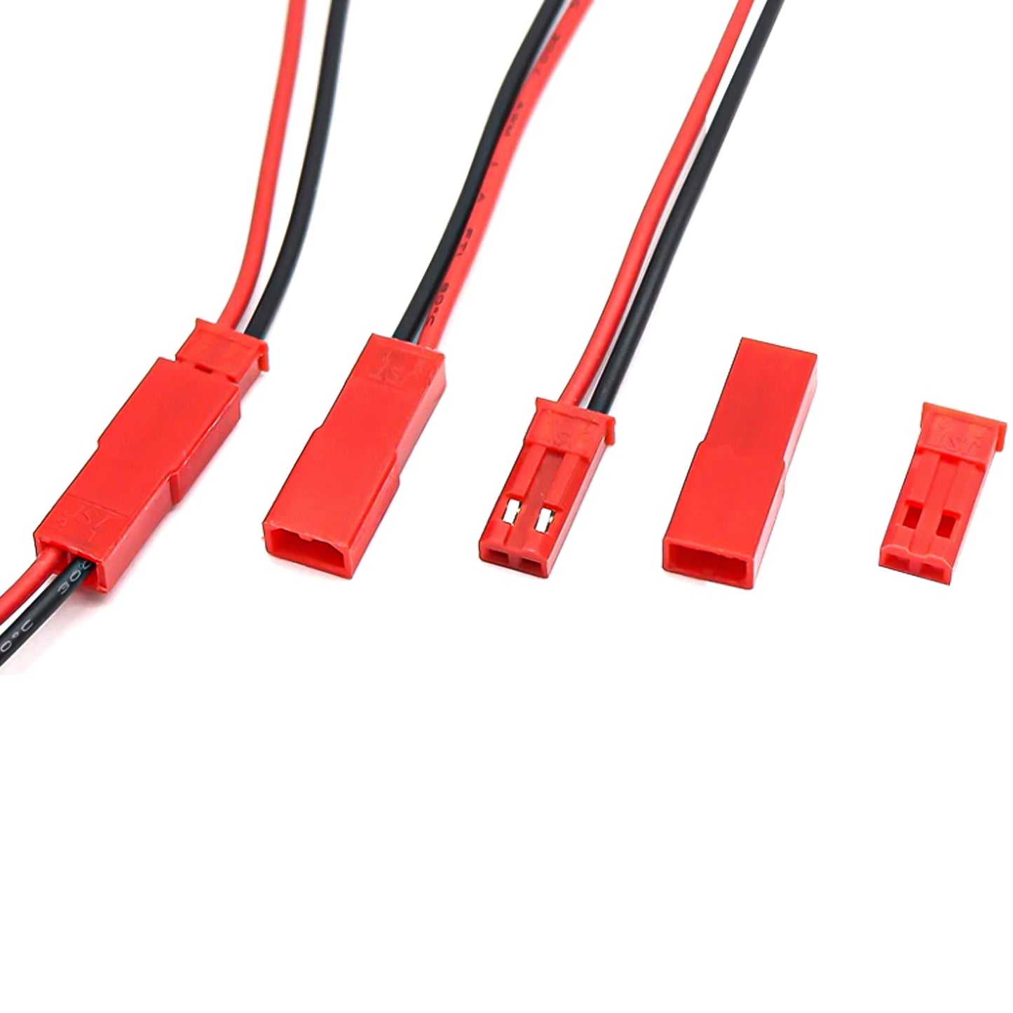 10Pairs 100mm 2 Pin JST Plug Connector Male+Female Plug Connector Cable Wire  Suitable for LED Light Strip Remote Control Toy Battery