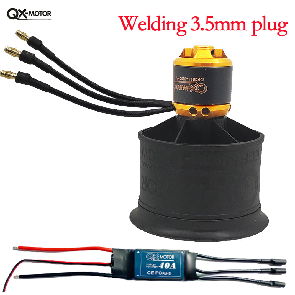 QX-MOTOR 50mm EDF 12 Blades Ducted Fan CW CCW with 40A 50A ESC 3S 4S Brushless Motor